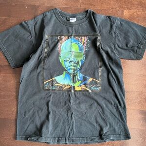 Vintage Kanye West 2008 Glow in the Dark Tour Faded Authentic Original Rap Tee